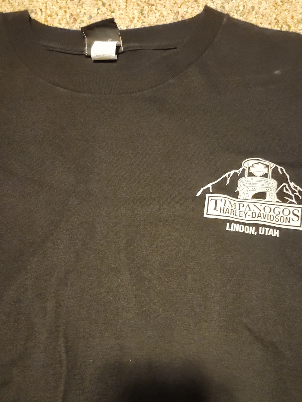 Harley-Davidson Black Short Sleeve Tee with White Timpanogos Logo 4X - UT